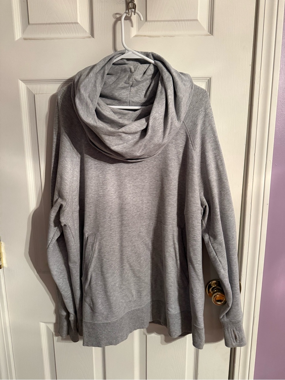 L.L. Bean Light Gray Cowl Neck Pullover Sweater